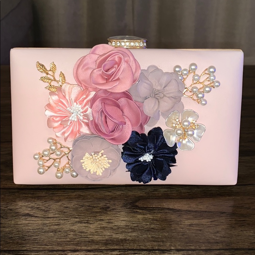 Stunning blush floral clutch